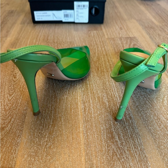 Tony Bianco Green Vinyl Slingback Heels 6 - Picture 4 of 6